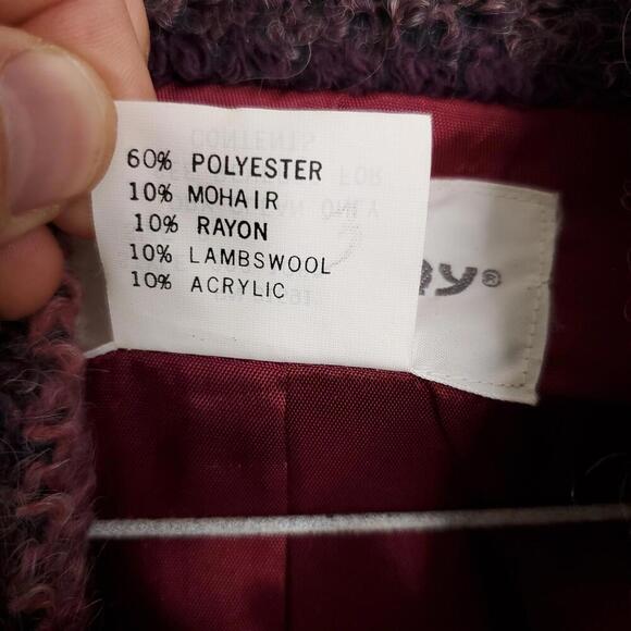 Donnkenny Jacket Womens 8 Chunky Knit Colorful One Button Stand Collar Event - Picture 7 of 8